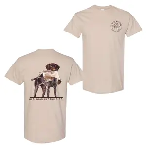 German Wirehaired Pointer Hunting Dog T-Shirt – Graphic Bird Dog Tee for Outdoorsmen, Cotton Menswear Tops