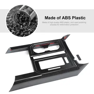 Carbon Fiber Look ABS Plastic Contral Gear Shift Panel & Cup Holder Cover Trim for 2015-2020 Ford F150 Car Interior Accessories Decal