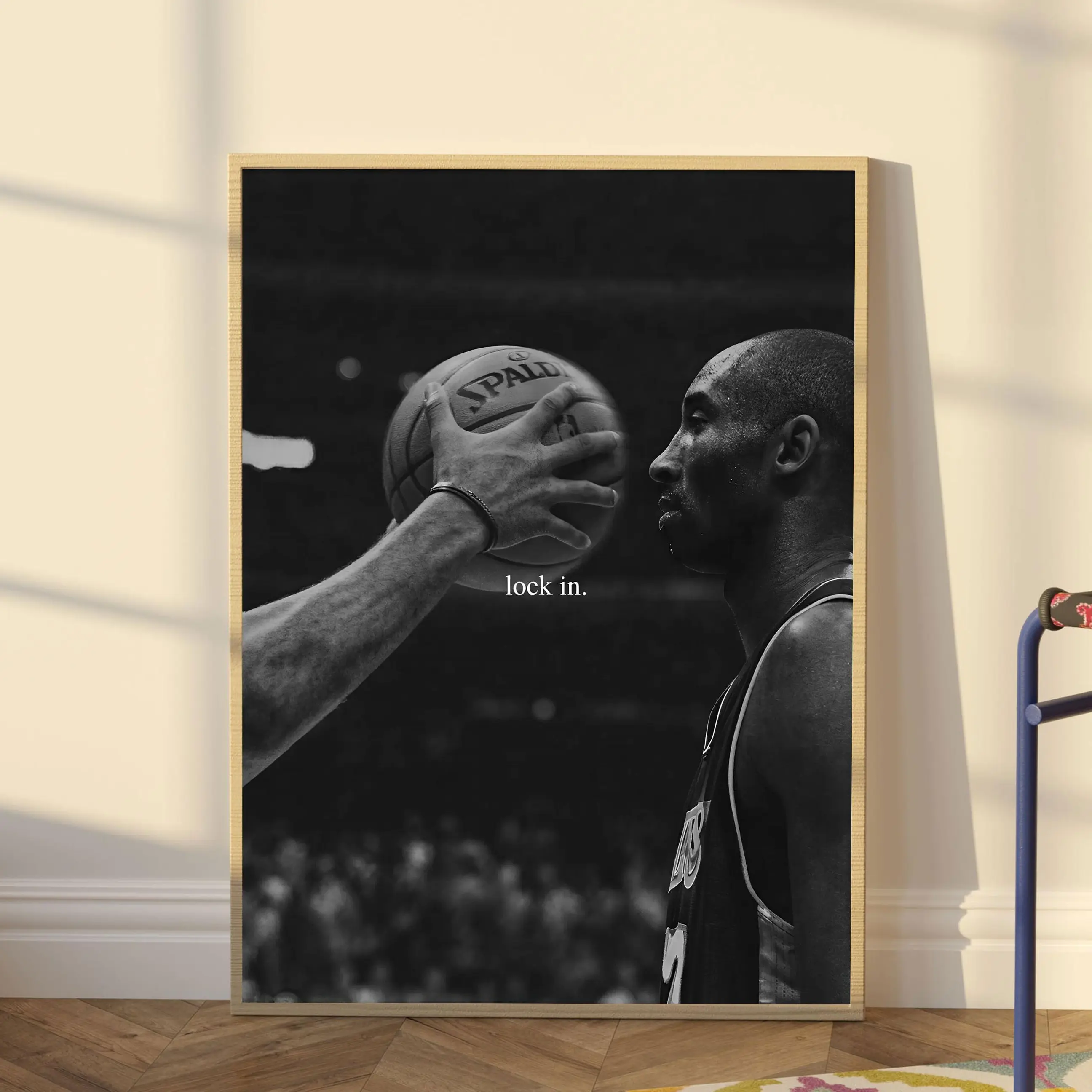 Kobe Bryant Mamba Mentality Poster, Black & White Motivational Basketball Wall Art, Sports Art Decor, Unframed Posters