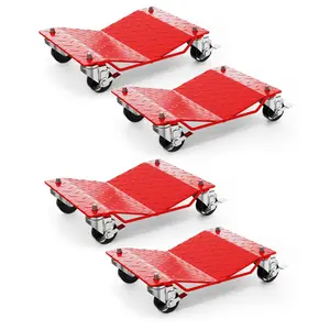 Heavy Duty Car Wheel Dolly Set – Steel Vehicle Moving Skates with 360° Lockable Casters, High Load Capacity for Garage, Auto Repair, Cars, Trucks, SUVs & Motorcycles