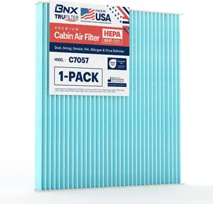 BNX TruFilter C7057 Cabin Air Filter, HEPA 99.97%, MADE IN USA