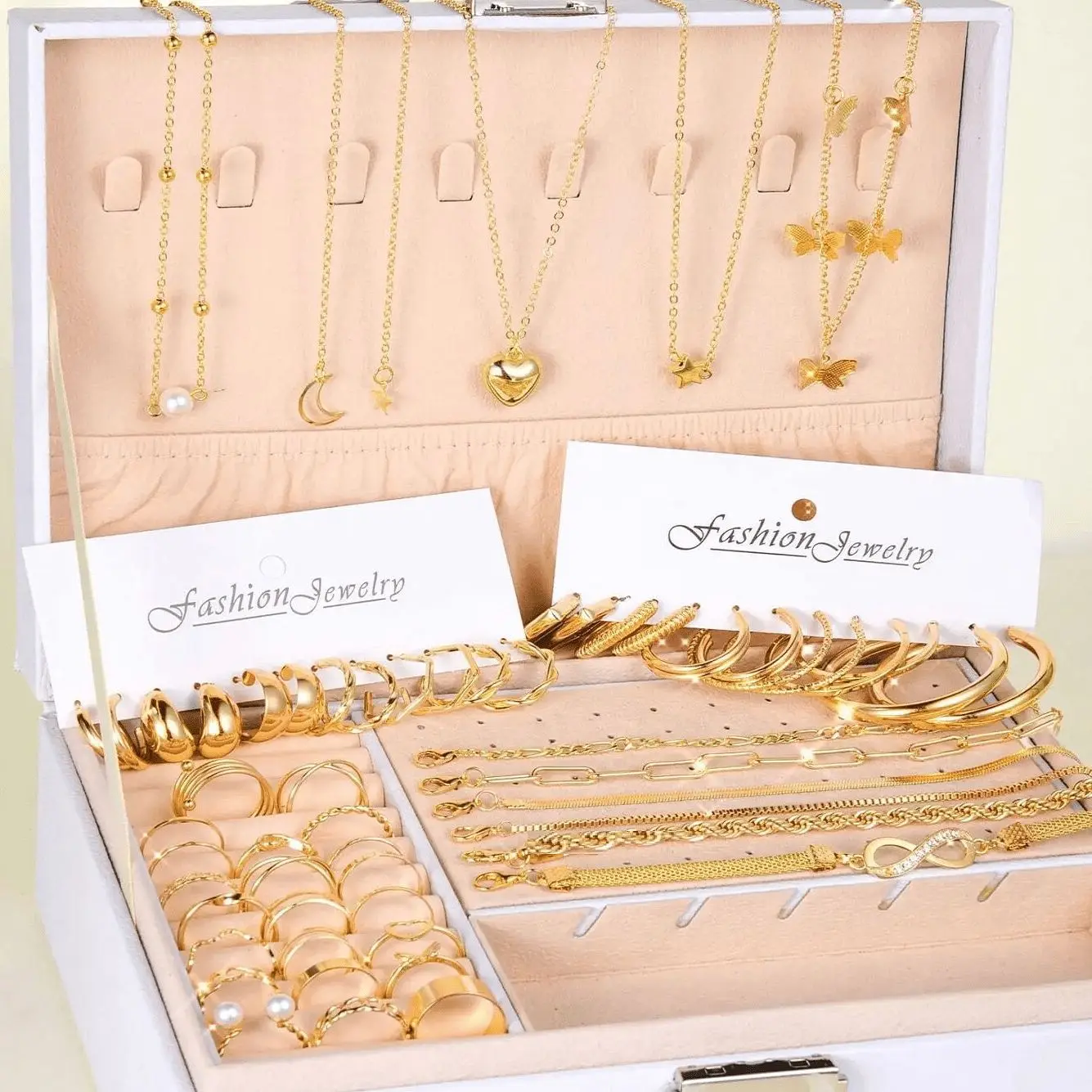 Women's Jewelry Set 58 Piece Necklace Bracelet Earrings Ring for Everyday Wear Party Casual Date，(No box included)