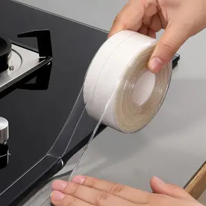Clear Caulk Tape Self Adhesive, DIY  Improvement Decor Bathroom & Kitchen  Caulking Tape for Sinks Tubs Showers Counters  Splash Wall Contact Paper Peel & Stick Easy Installation