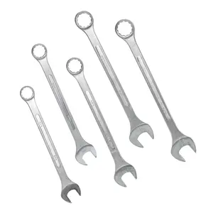 5pcs SAE Jumbo Combination Wrench Set Extra Larget, 1-1/2", 1-5/8", 1-3/4", 1-7/8", 2",Chrome Plated, Green Storage Bag