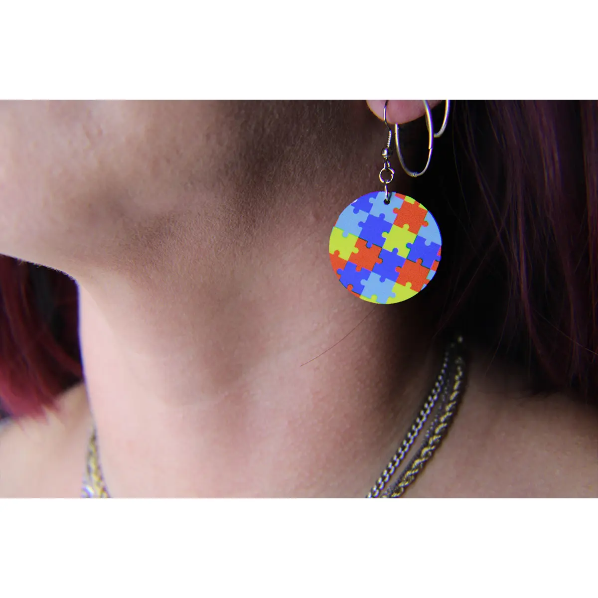Autism Awareness Puzzle Earring