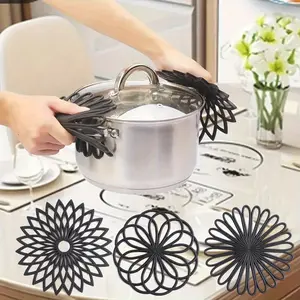 3 Pack Trivet Mat Hot Pads for Kitchen, Silicone Trivets for Hot Dishes, Hot Pots and Pans, Multi Purpose Silicone Heat Resistant Mats for Tabletop & Countertop Protector