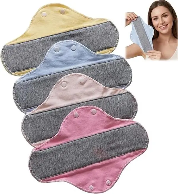4 PACK Cost-Effective Washable Incontinence Pad, Breathable Cotton Bed Protectors, Reusable Washable Sanitary Pads, Leak-Proof Washable Incontinence Pads, Graphene Washable Menstrual Pads, Reusable Incontinence Bed Pads Washable Period Incontinence Pads