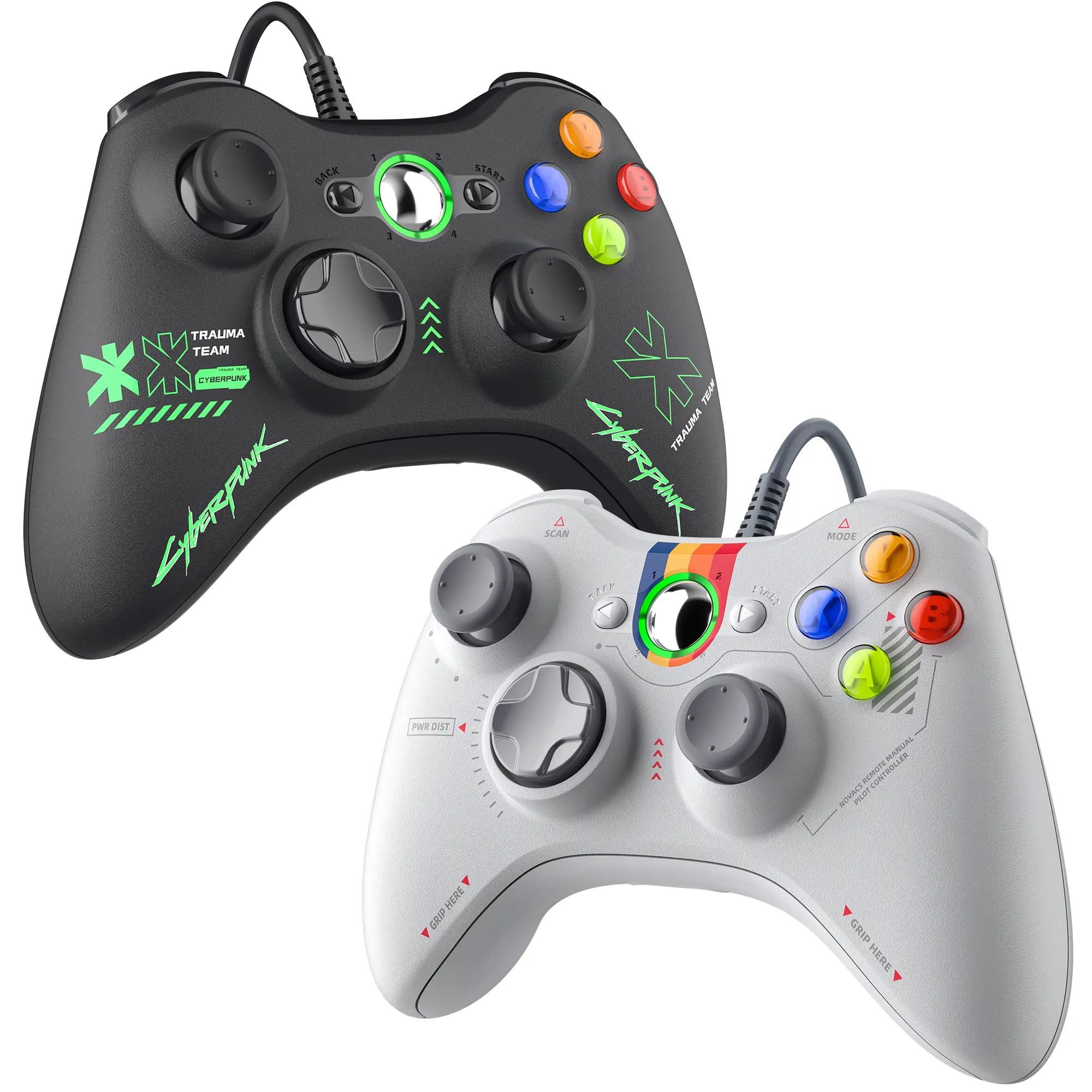 Wired 2 Pack PC Controller, Compatible with Xbox One, Windows, and PS3, Upgraded Joysticks Plug and Play Game Console Stick