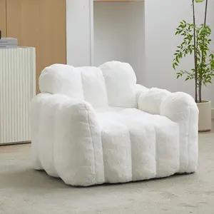 Bean Bag Sofa Chair Lotus type compression sofa Adult  with pull ring can be easily moved without installation Suitable for various environments such as living room, bedroom, etc.Relax and enjoy life,white