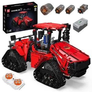 Mould King 18020 Pneumatic Tracked Tractor Engineering Vehicle Remote Control Building Block Kid Adult Toy 1698 Pcs Truck Construction