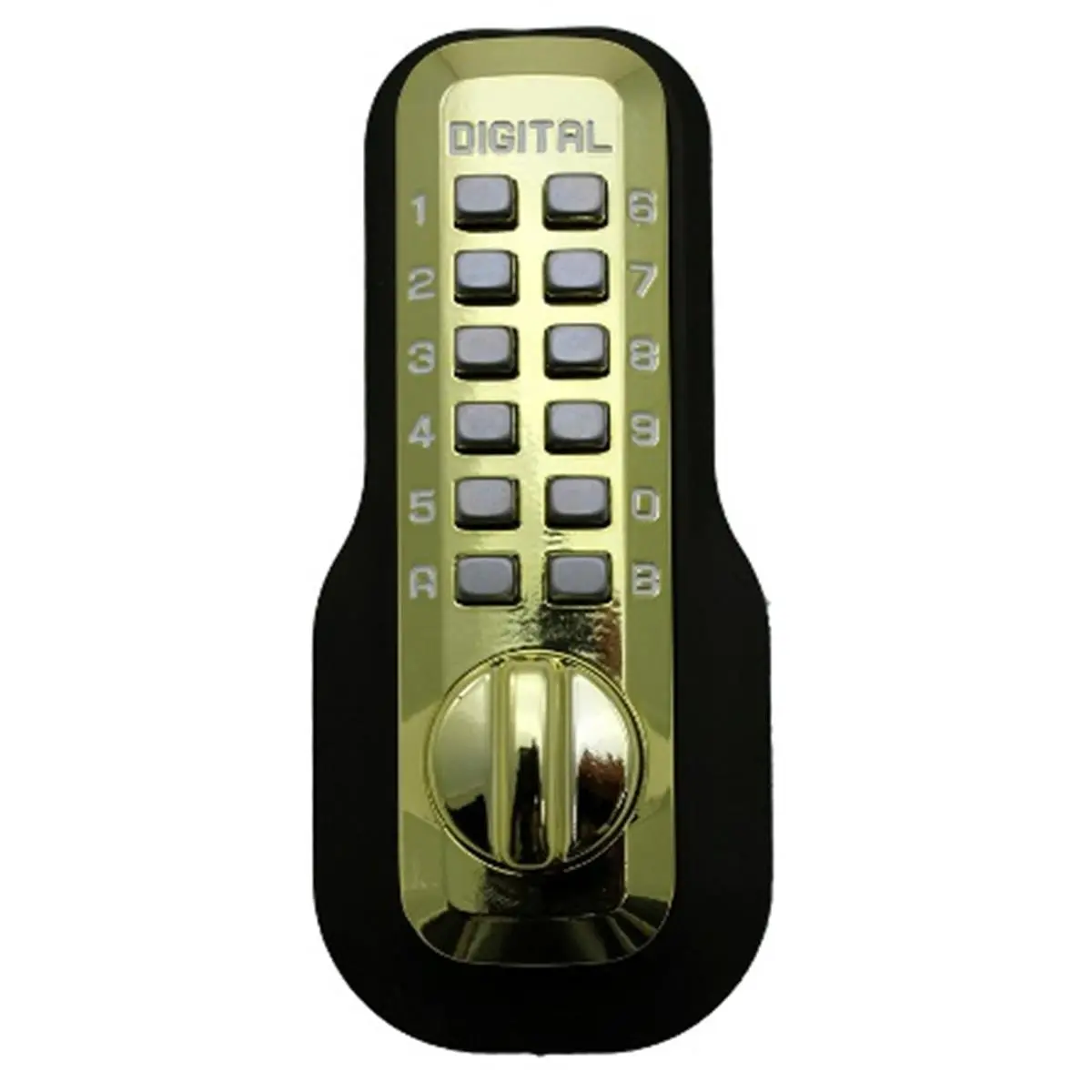 Lockey M-210-BB-DC-EZ Heavy Duty Mechanical Keyless Deadbolt with Thumb Turn, Changeable Code, EZ Mount Plate, Standard Holes for Commercial Doors, Entry Doors, Residential Homes, 4.875h x 1.4375w x 1.75d in Bright Brass Lock
