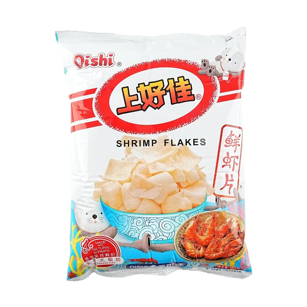 OISHI Shrimp Crackers 80g - Crispy Seafood Snack, Authentic Thai Flavor, Perfect Party Food
