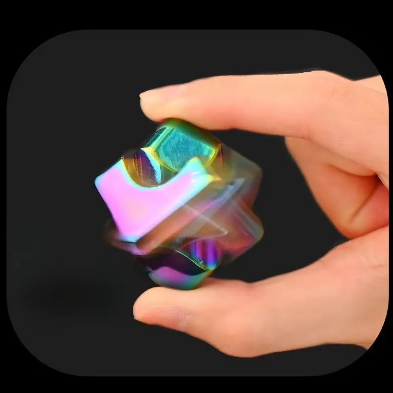 Rotating Metal Magic Cube EDC Fidget Toy for Stress Relief, Stable Rotation, Ultimate Stress Relief, Enhanced Focus and Habit Breaking