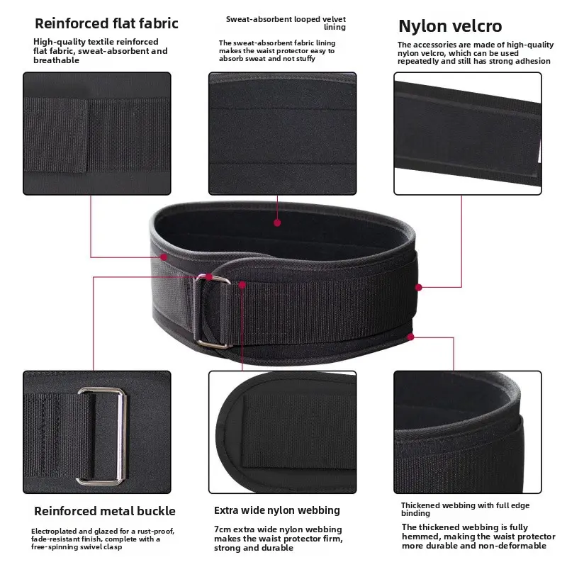 Solid Workout Fitness Belt for Men & Women, Professional Adjustable Waist Support for Strength Training, Squats, and Deadlifts, Weightlifting Belt, Unisex, Buckle, Multi-Size, Medium Size, Size L [75- 110Kg ]