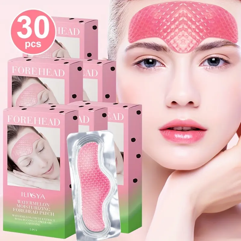 6 Boxes of Watermelon Ice Compress Patches, Contains Caffeine, Collagen, and Various Plant Essences, Moisturizing and Firming, Brightens Fair Skin, Suitable for Men and Women, Makes Fair Skin Appear More Tender, Daily Facial Care