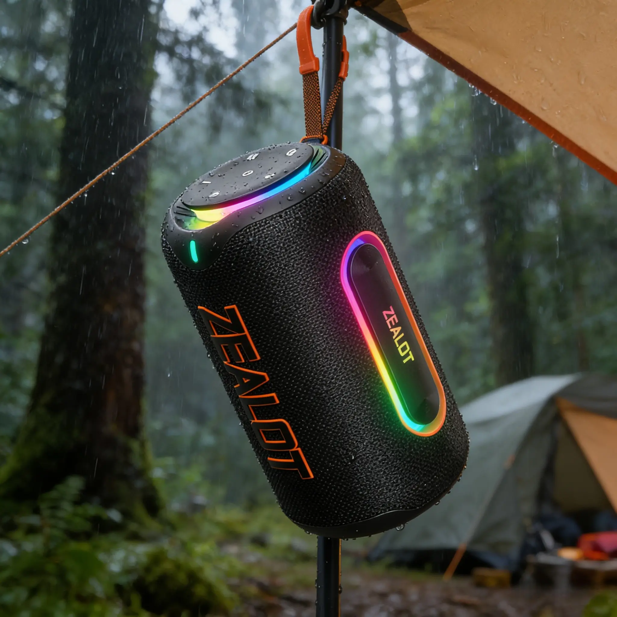 60W ZEALOT Bluetooth Speaker Portable, Thumping Bass & Stereo Sound, IPX6 Water Resistance, 8000mAh Extended Play, LED Lights for Camping, Party, Gym, Pool, Beach, Home, Yoga, Ideal Gift