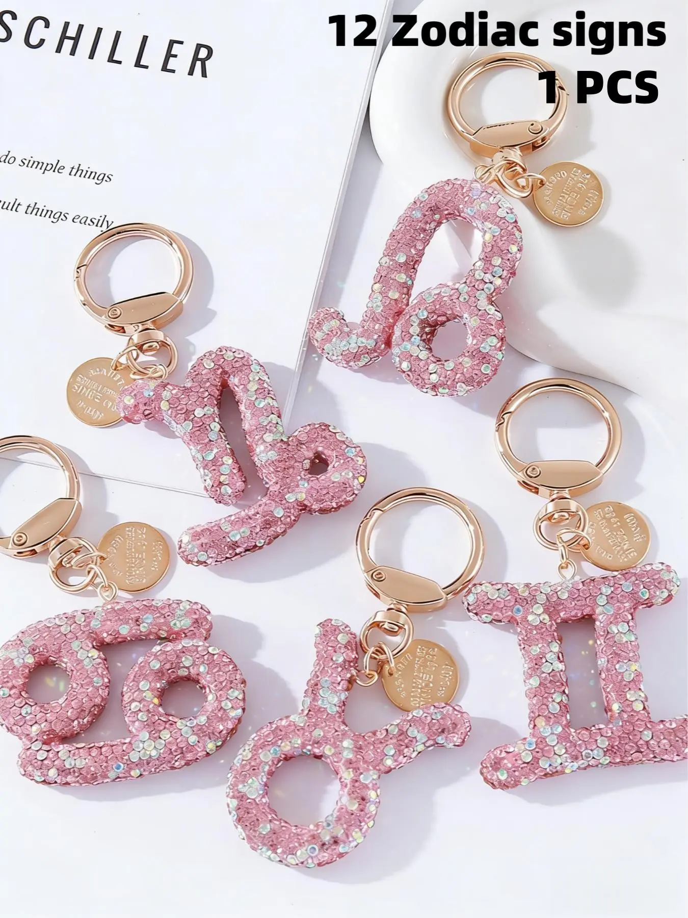 Zodiac Keychain, Fashionable Bag Accessory, Keychain for Bags, Unique Design for Daily Use, Perfect Gift for Women and Girls, Universal Bag Charm, Keychain Kawaii