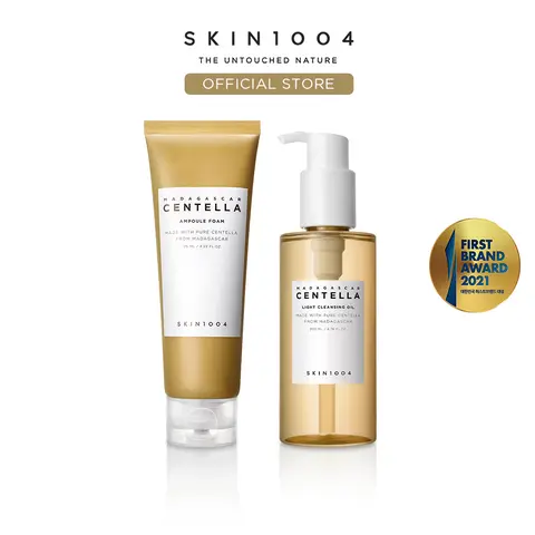 [SKIN1004 Official Shop] Double Cleansing Duo - Centella Cleansing Oil & Ampoule Foam, Blackhead Care, Double Cleansing, Daily Skincare