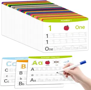 Dry Erase Alphabet & Number Practice Boards with Letter Recognition - 18 Sheets, 36 Double-Sided Pages, 11x8.5 in, Educational Tool for Preschool & Homeschool (Marker Not Included)