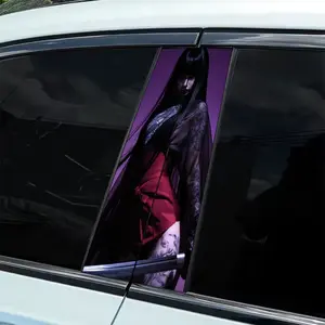 2 Zephyr Diablo Feminine Style Car Decals - Waterproof and Scratch Resistant Vinyl Stickers, Easy to Apply and Remove, Self-Adhesive Protective Stickers for Cars, Laptops, Helmets, Motorcycles and Refrigerator Decorations, Refrigerator Stickers