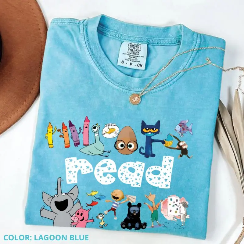Comfort Colors Read Children's Books T-Shirt, Teacher Life Shirt, Teacher Appreciation Gift Back To School Cute Women Tee Cotton Fabric Womenswear Top