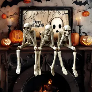 Halloween Decoration, Skeleton Decoration, Unique Skull Ornament, Home Decor for Living Room Bedroom Office, Present for Friend, Decorative Figurines