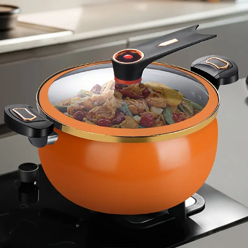 7L Large Capacity Multifuntional Soup Pot Pressure Cooker, Quick Stew with Eco-Friendly Design and Non-Stick Enamel, Compatible with Induction and Gas, Perfect for Family Cooking