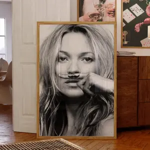 Kate Moss Poster Kate Moss Print Black and White Prints Photography Prints Fashion Wall Art Vogue Prints Aesthetic Wall Ar Poster (UNFRAMED)