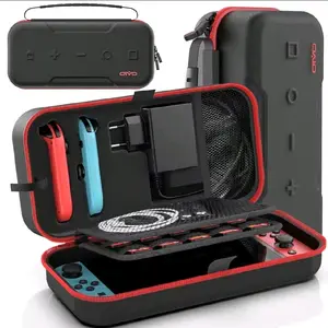Hard Shell Travel Case for Nintendo Switch 2 & OLED - Portable Protective Carrying Bag, holds 10 Game Cards & Accessories, Shockproof Organizer with Mesh Pocket & Soft Inner Lining - Available in Black, Gray, Red