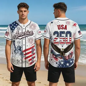 1776-2026 USA Baseball Jersey, Eagle Patriotic Baseball Jersey, Sport Baseball Jacket, Classic Varsity Look, Trendy Streetwear Outfit