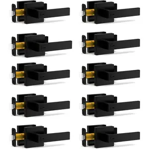 Privacy Door Levers 10 Pack Matte Black Door Handles Interior Heavy Duty Keyless Indoor Door Locksets for Bathroom Modern Black Interior Door Handles Reversible