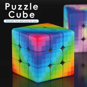 3x3x3 Cube Puzzle with UV Printed Gradient Patterns Smooth Speed Cube Relaxation Game Halloween Gift for Kids