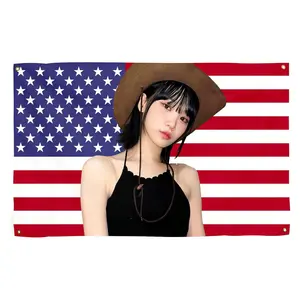 Chaewon American Flag Tapestry – Actress Wall Art & Modern Room Decor | Hot Girl Flag hot actor wall art tv show tapestry