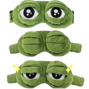 Cute Frog 3D Sleep Mask, Soft Cartoon Eyeshade for Men & Women, Portable Blindfold for Travel & Daily Rest