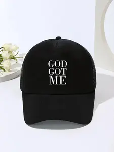 Letter Printing Baseball Cap, Classic Baseball Cap, Casual Versatile Breathable Mesh Baseball Cap, Truck Driver Hat, Graphic Trucker Hat, Funny Gift Hat for Men and Women, Black Snapback Cap