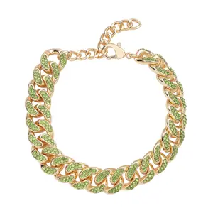 Crystal Goldtone Curb Link Chain Bracelet for Women Jewelry .50-9.50" Birthday Christmas Gifts