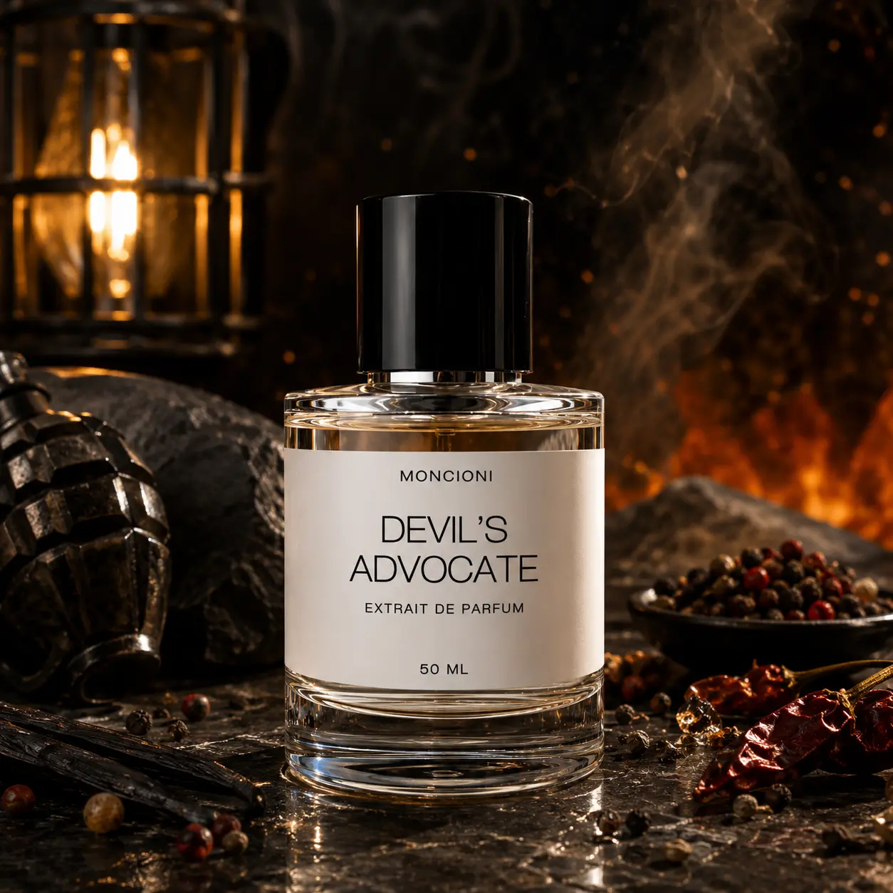 Moncioni Devil's Advocate Extrait de Parfum - Unisex Luxury Fragrance with Cinnamon, Toba*co, Vanilla Notes, Long-Lasting Designer-Inspired Niche Perfume Gift