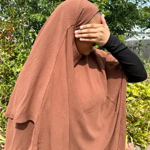 Brown Layered Khimar for Women - Fashionable and Practical