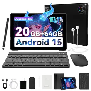 10.1-Inch 2-in-1 Tablet for Home & Daily Use, Android-Based System, 64GB Storage with TF Card Expansion, 1280×800 Display, Includes Keyboard, Mouse, Case, Stylus & Headphones