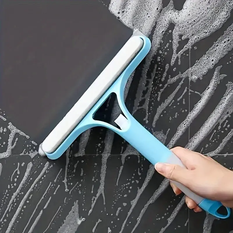 Silicone Shower Squeegee, 1-in-1 Multifunctional Hand Tool for Daily Bathroom Glass Cleaning - Ideal for Bathroom Users