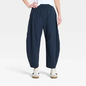 Women's High-Rise Woven Barrel Leg Pants - All In Motion