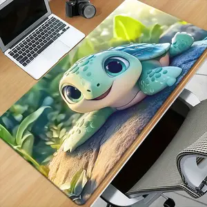 1pc Cute Turtle Beach Conch Mouse Pad - Rubber Anti-Slip Desk Mat with Vibrant Green & Blue Design, Perfect for Office & Gaming Setup, Ideal Gift for Adults, Gaming Desk Mat | Playful Design | Durable Desk Mat, Mouse Pads for Desk, Desk Accessories