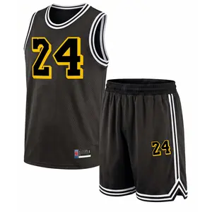 Men's Basketball Jersey Set, Breathable Round Neck Sportswear, Sleeveless Training Uniform with Bold '24' Graphic, Stylish Team Outfit, Athletic Apparel for Basketball, Gym, Running, Outdoor Training, Comfortable & Versatile for All Seasons