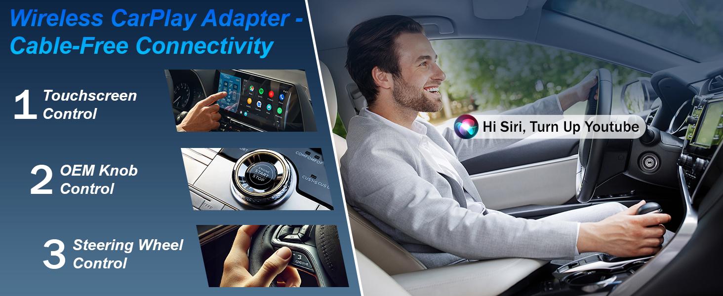 3-in-1 Wireless CarPlay Adapter & Android Auto Wireless Adapter, Plug & Play, Easy Setup, Supports Netflix, YouTube, TF Card, and More for Cars with OEM Wired CarPlay/Android Auto 3-in-1 Wireless CarPlay Adapter & Android Auto Wireless Adapter, Plug & Play, Easy Setup, Supports Netflix, YouTube, TF Card, and More for Cars with OEM Wired CarPlay/Android Auto