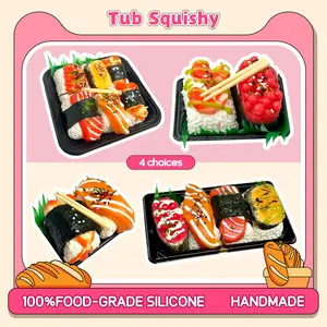 【Buy 3 get 1 free】Two-Sushi Plattertaba squishy slime squishies tabba squishies kidstoysFood-Grade Silicone Slow-Rising Rebound Squishy Fidget Toys for Stress Relief - Soft Squeeze Toys with Thick Creamy Slime Texture, Handmade Non-Toxic Sensory Toys