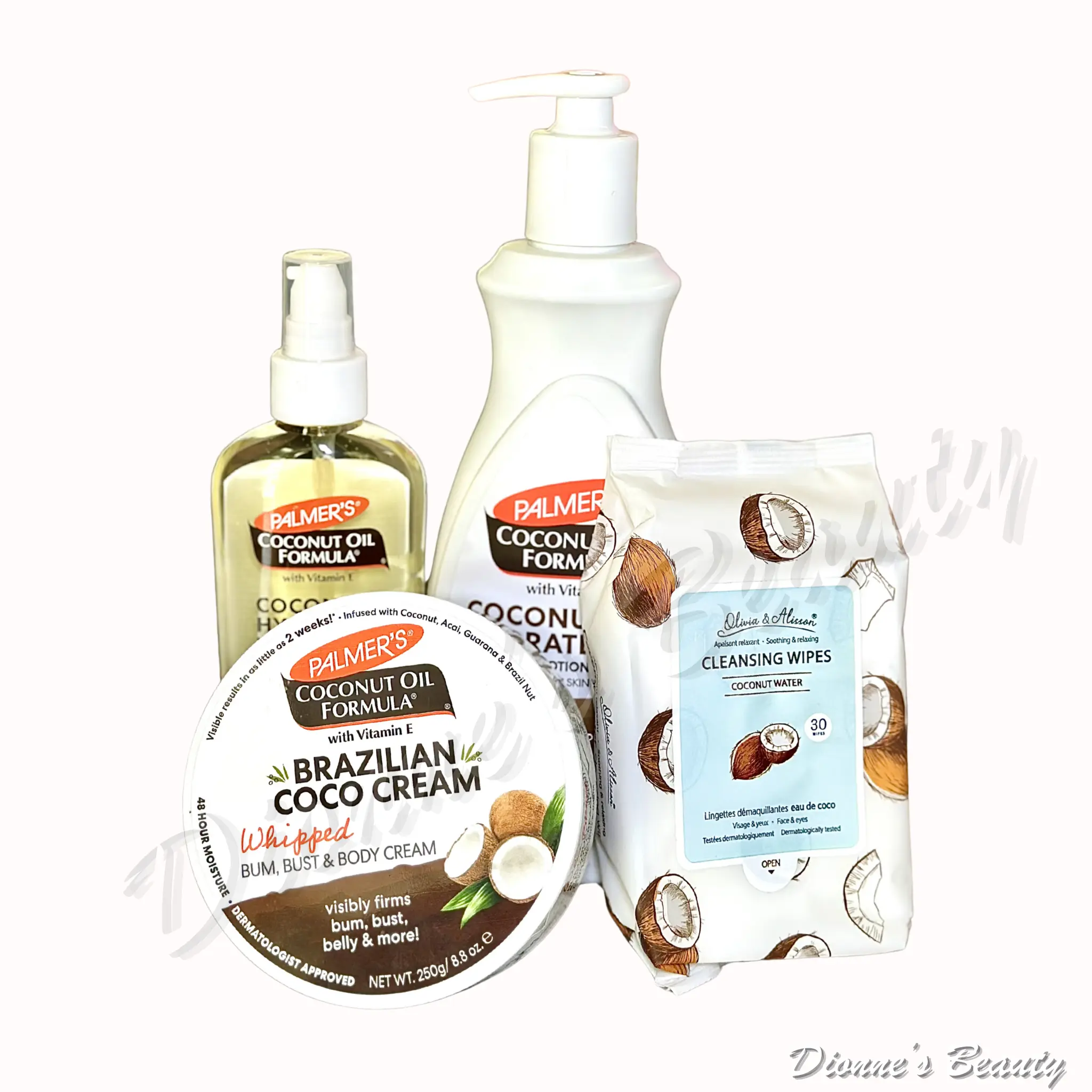 Brazilian Coco Glow Kit ( Palmer's Coconut Hydrate Lotion 13.5Oz + Coconut Hydrate Body Oil 5.1Oz + Brazilian Coco Cream 8.8Oz + Coconut Cleansing Wipes 30)