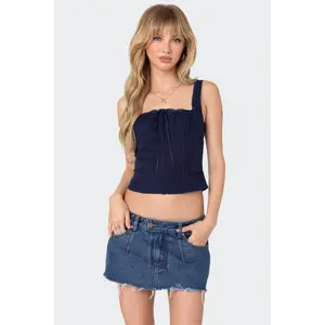 Square Neck Poplin Corset