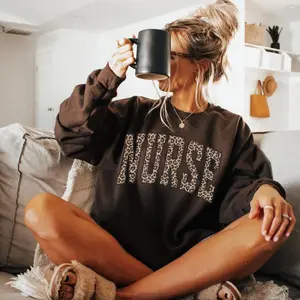 Leopard Nurse Sweatshirt, RN Shirt, Cute Nurses Shirt, Nurse Life Shirt, Nursing School Crewneck, Registered Nurse Hoodie, Nurse Gifts, For Women Men