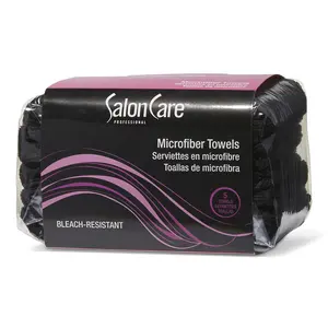 Salon Care Black Microfiber Hair Drying Towel - Soft, Absorbent Cloth for Beauty and Personal Care Use