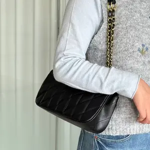 Elegant Black Quilted Crossbody Bag for Women, Classic Small Purse with Gold Chain Strap |   Stylish Vegan Leather Shoulder Bag |   Versatile Evening Handbag for Dating and Parties |   Timeless Fashion Gifts for Her